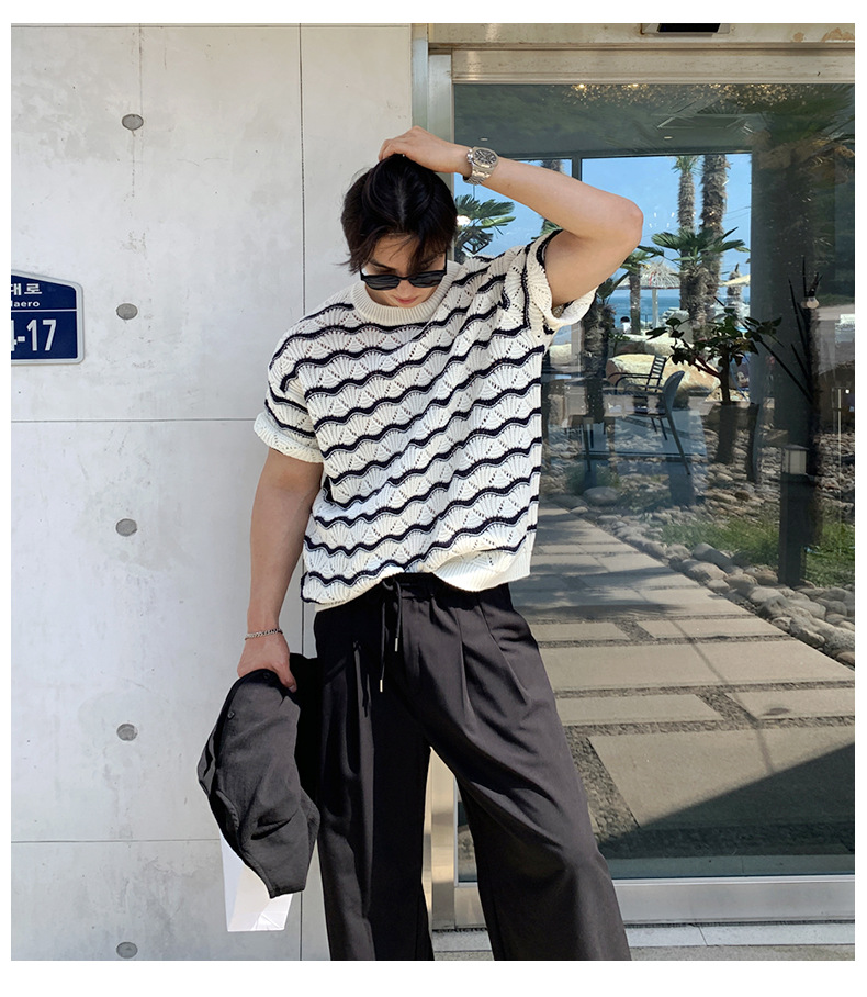Luxury Striped T-Shirt Image 4