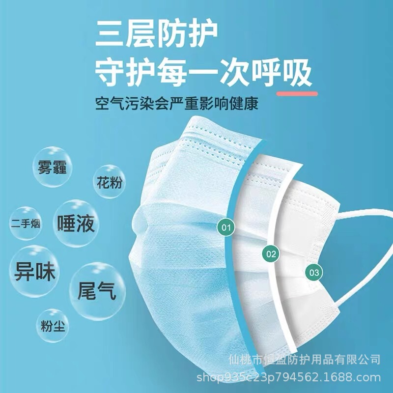 耳を締め付けない平紐付き使い捨てマスク、個別包装、大人用増粘三層保護メルトブローン布マスクメーカー|undefined