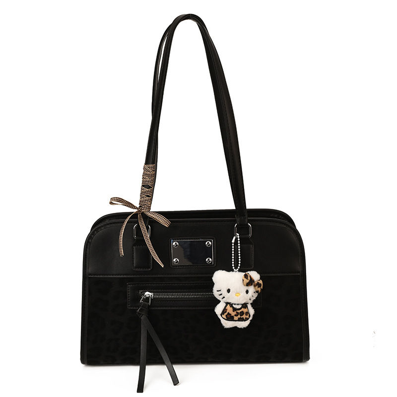 Retro leopardo hombro bajo la braza, la versión coreana de la mochila casual Zhongqi 2025 nuevo bolso de mano