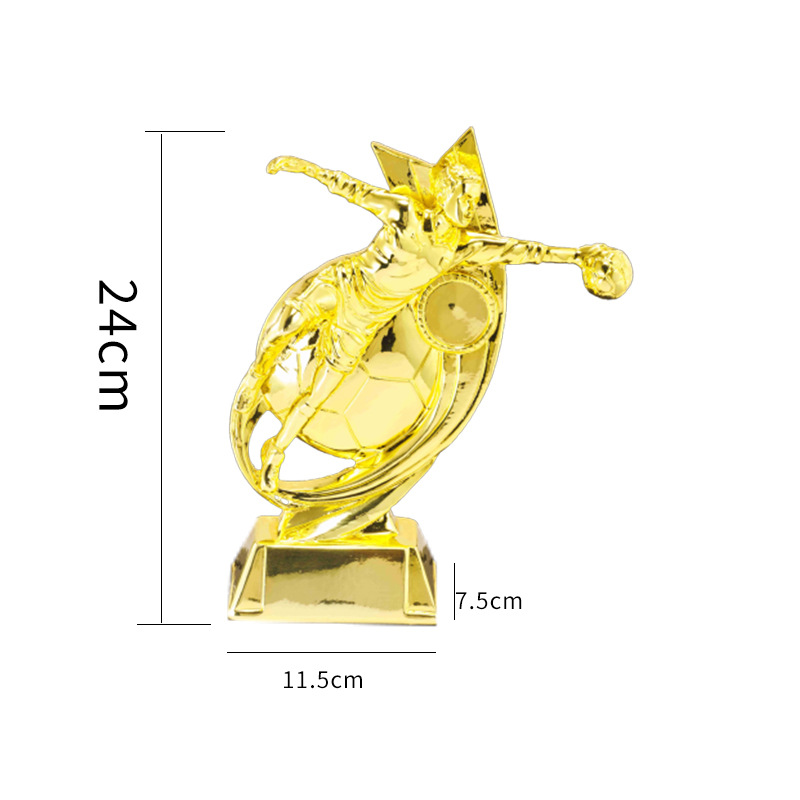 Copa de Europa Trofeo de portero de fútbol Guantes de oro Tirador de portero Trofeo de pelota de oro Partido de resina Trofeo de fútbol grabado