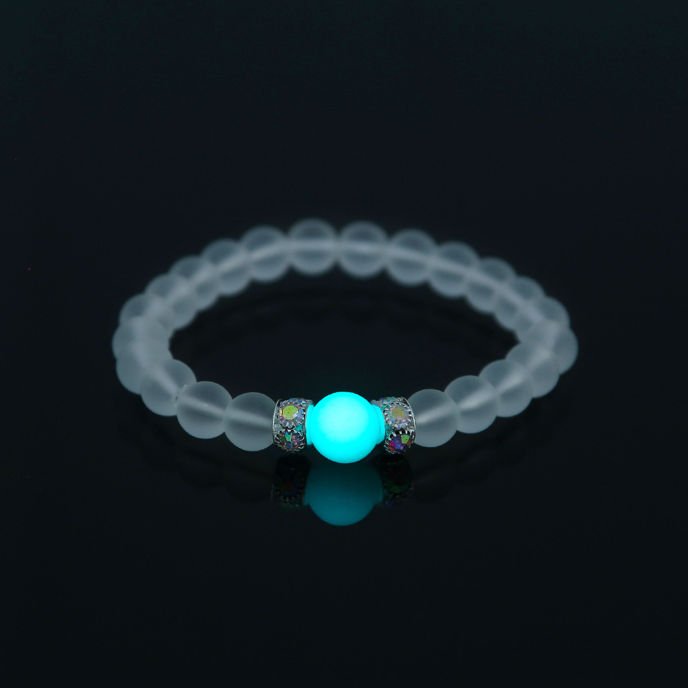Bracelet de perles lotus phosphorescent brillant dans le noir_voghion.com