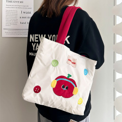 秋冬ファッションショルダーバッグ小美通勤旅行大容量トートバッグ学生授業刺繍手提げ袋カバン