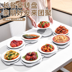 家庭用テーブルパーティーダイヤル長方形円形手動回転食事皿多機能デスクトップ回転鍋皿