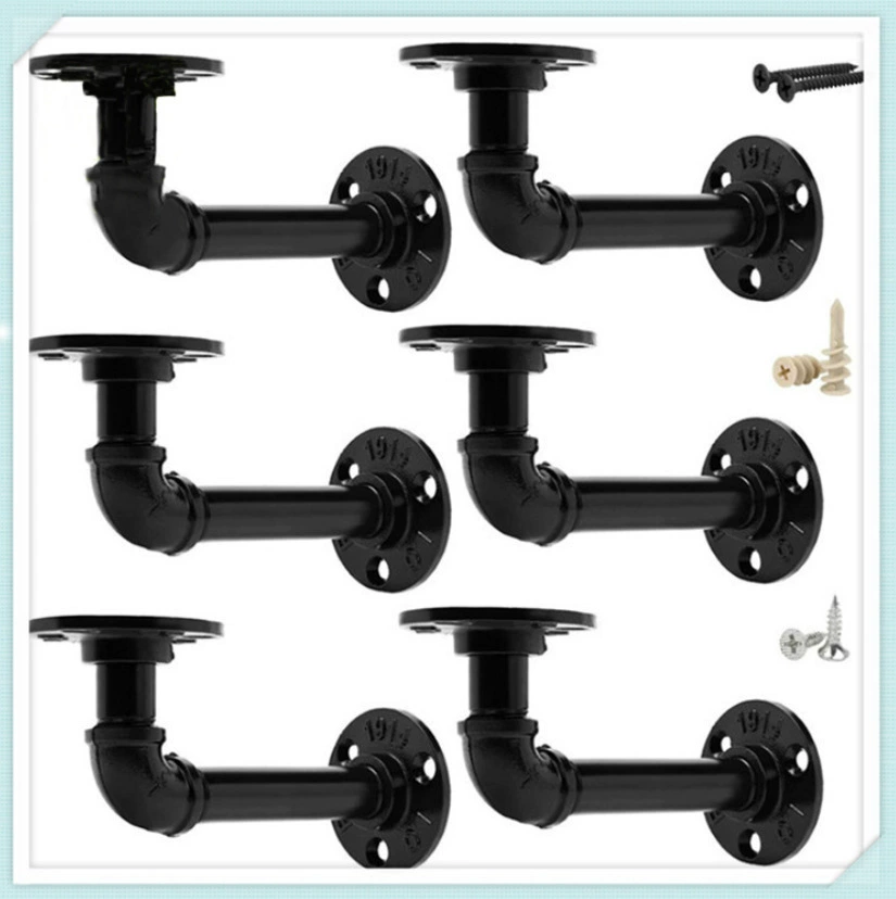 Кованое железо Полка для растений в горшках Настенная полка для цветов Стеллаж для хранения водопроводных труб Подвесная настенная мясистая зеленая Роза Декоративная полка