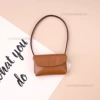 Dark brown small leather bag