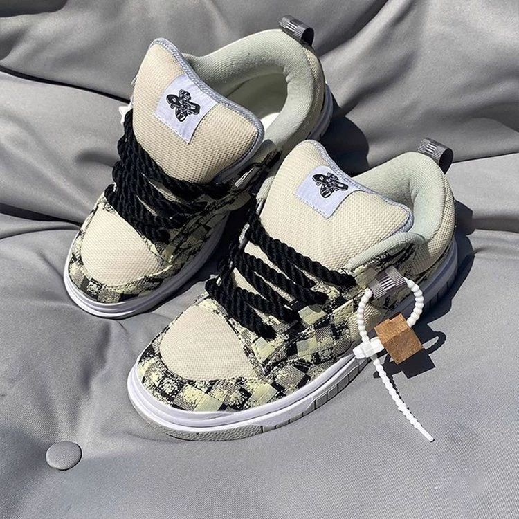 Допамин нишевые винтажные одиночные туфли женские весенние 2025 новые хлебные тенденции повседневные американские дышащие кроссовки