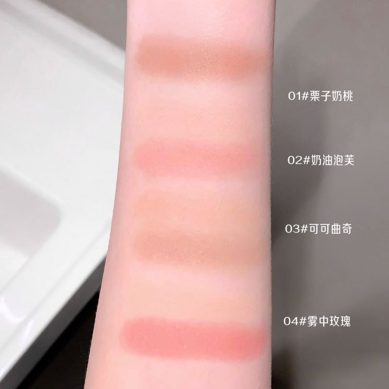 kakashow dulce exploración doble junta de polvo de brillo natural no volante maquillaje tierno blush plato cosméticos al por mayor