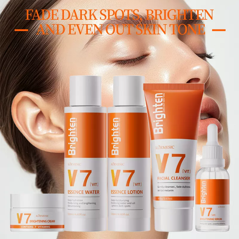 V7亮肤精华氨基酸灵净面部护理套装跨境外贸厂家批发