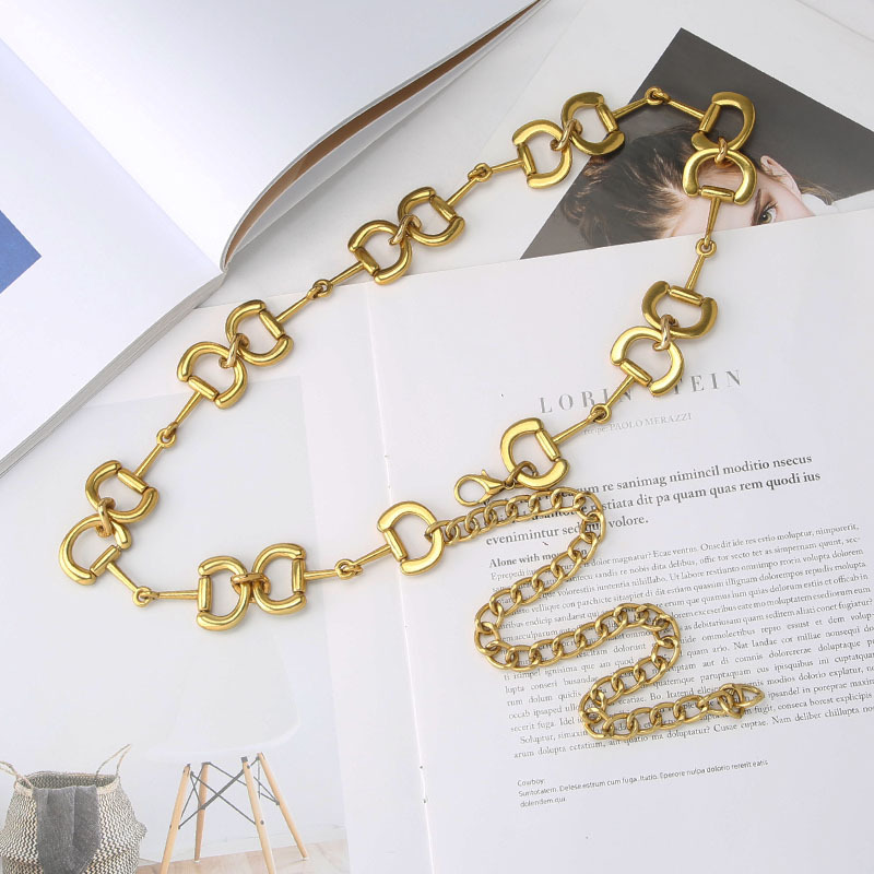 Streetwear Geometric Metal Plating Women's Chain Belts display picture 4