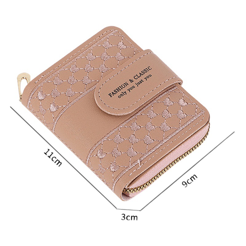 New wallet women's short card holder women's high-grade cross-border printing zipper coin purse source factory