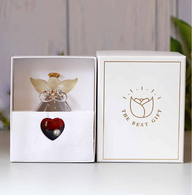 Comercio electrónico transfronterizo cubierta de vidrio flor eterna angelito rosa eterna Navidad regalo del día de San Valentín cubierta de vidrio decoración