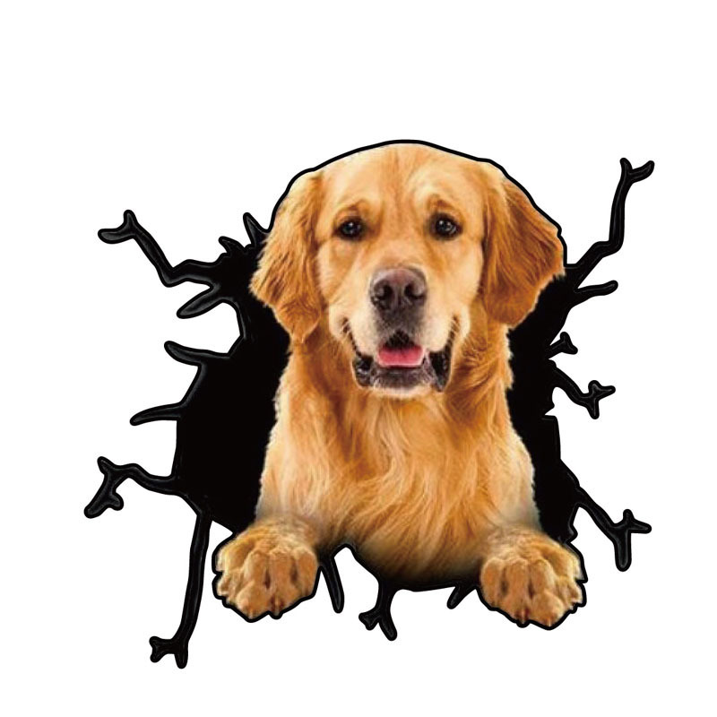 Cachorro animal 3D coche crack calcomanía coche puerta ventana mascota pegatina reflectante Cruz espejo Comercio electrónico Venta caliente