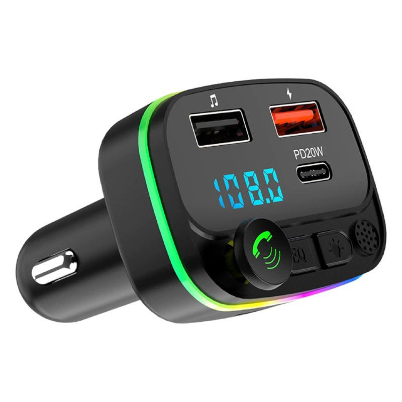 Автомобильный MP3 Bluetooth-плеер с громкой связью, автомобильный FM-передатчик с быстрой зарядкой PD20W, автомобильный Bluetooth MP3 завод