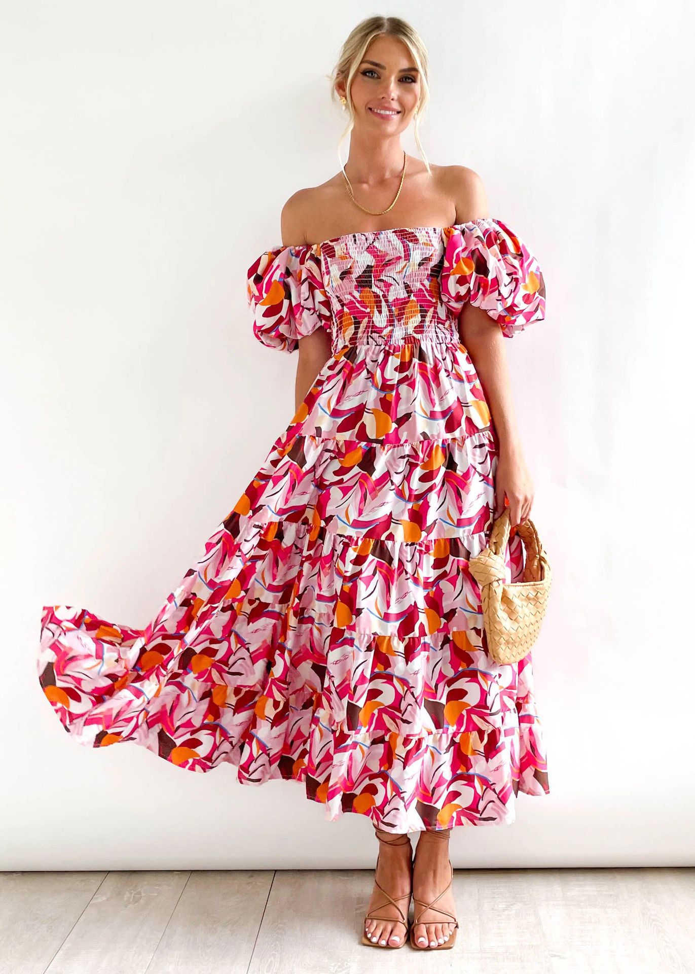 Floral Off-shoulder Dress