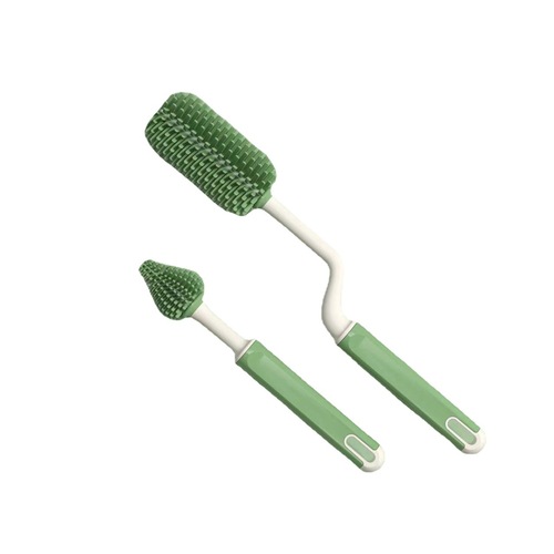 Rotating silicone bottle brush, nipple brush, straw brush, three-piece cleaning brush, baby bottle washing combination set wholesale