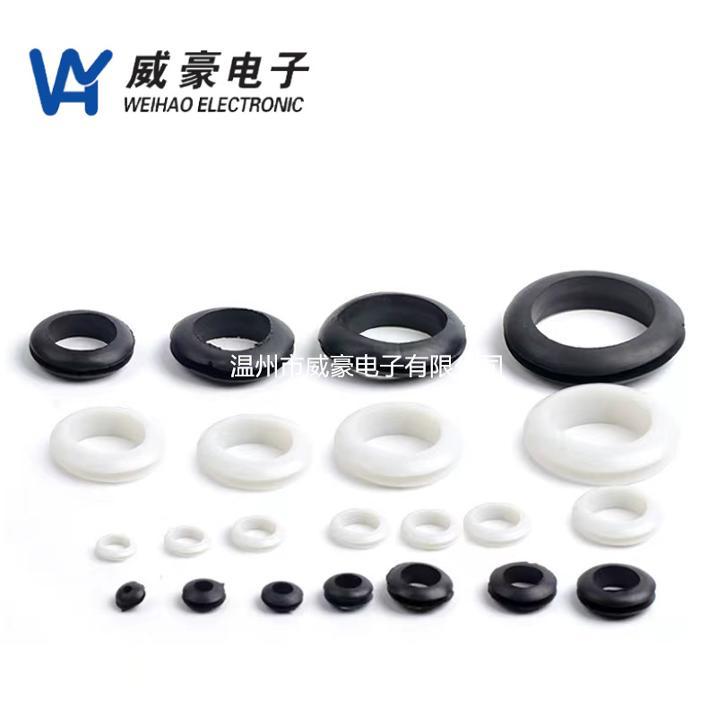橡胶双面护线圈4/5/6/8/10/12黑色过线胶圈配电箱电线保护环孔