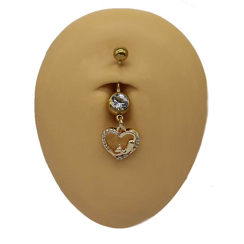 Navel Belly Button Ring With Butterfly Pendant Piercing Jewelry_voghion.com