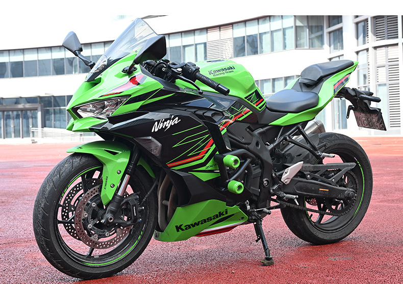 Suitable for Kawasaki Zx-4R Crash Bars, Anti-Fall and Anti-Collision Bumpers, Aluminum Alloy Head Spring Racing Bars Modification