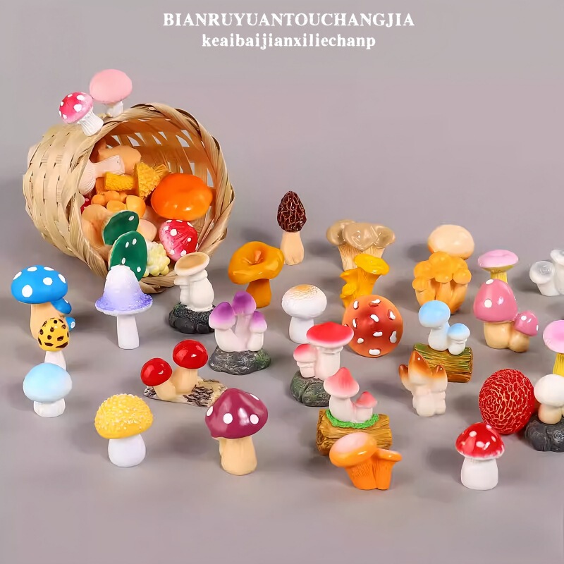 Pastoral simulation mushroom ornaments creative miniature scene micro landscape resin crafts small ornaments manufacturers wholesale Pastoral simulation mushroom ornaments creative miniature scene micro landscape resin crafts small ornaments manufacturers wholesale
