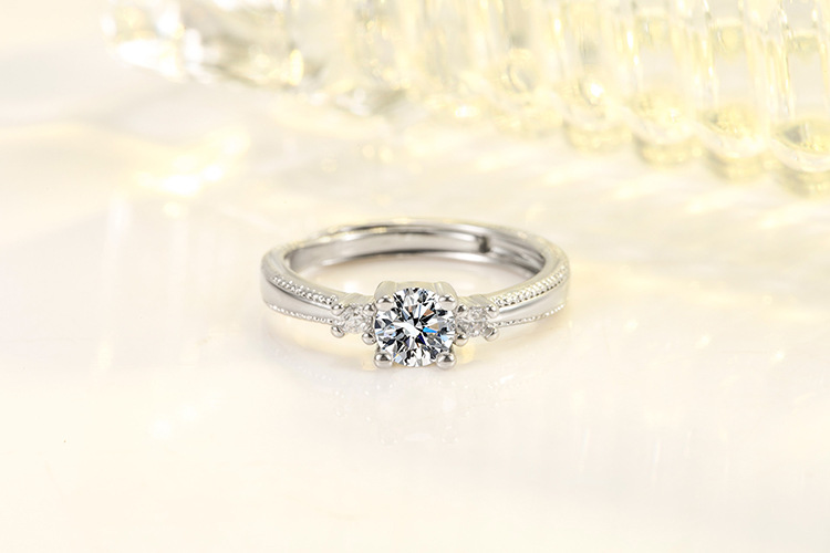 Geometric Pattern Couple Gender Plating Design Fashion Geometric Copper Plating Zircon Open Ring