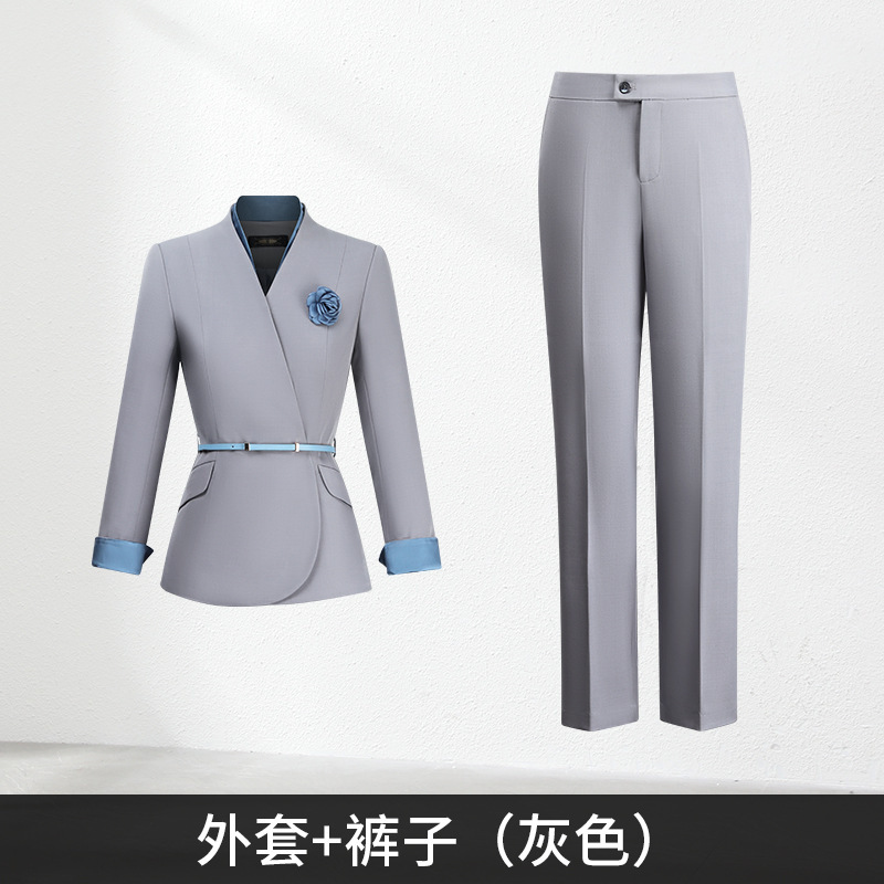 工装套装女秋冬酒店接待售楼部案场物业管家客服工作服职业套装女|undefined