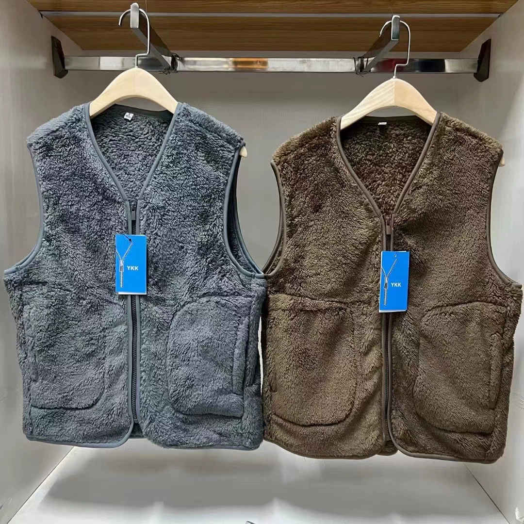 2023 Весна и осень Пара из искусственного овечьего флиса Флис с V-образным вырезом Жилет без рукавов Жилет
