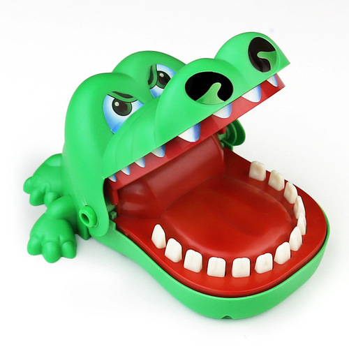 Large finger biting evil dog sound and light shark spoof parent-child game crocodile biting hand toy children's trick props