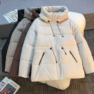 欧美外贸收腰款2025年新款棉服女中长款连帽棉衣加厚显瘦棉袄外套