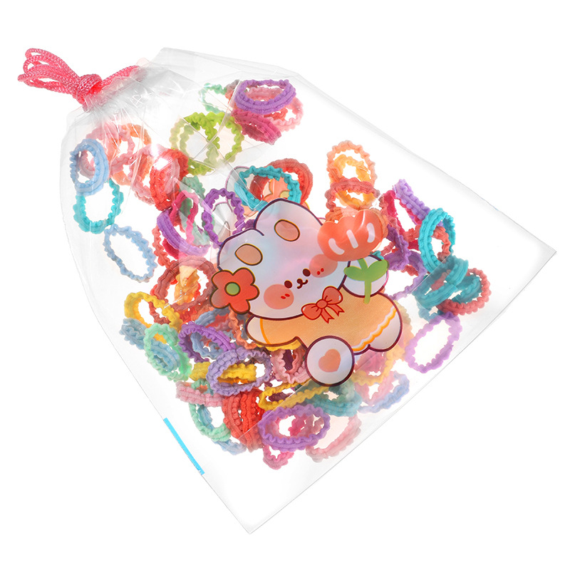 2025 nueva cuerda de cabello de color para niños anillo de cabello anillo de cabello de niña cuerda de cabello de alta elasticidad no daña el cabello como banda de goma