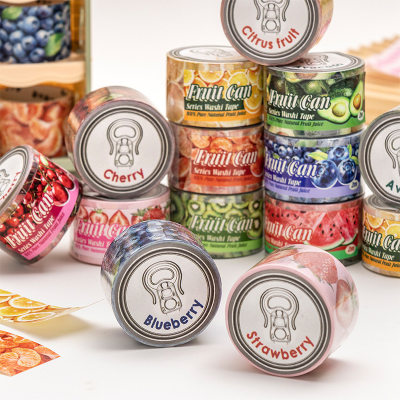 Tomato Sauce Girl Fruit Can Series Washi Tape 8 Styles Dopamine Fruit Retro American Style