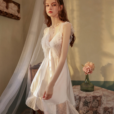 3074 sexy lady Home Furnishings camisole Nightdress summer Lace Mosaic Exorcism Dress wholesale