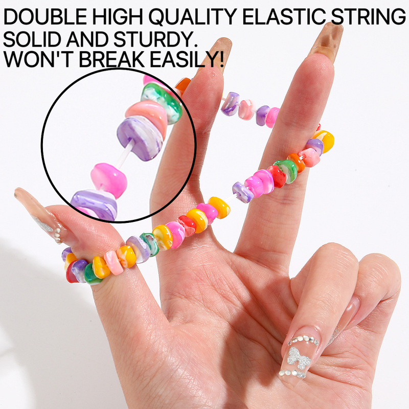 European and American Cross-Border Jewelry Bohemian Color Gravel Bracelet Amazon Summer Jewelry Natural Stone Elastic Bracelet European and American Cross-Border Jewelry Bohemian Color Gravel Bracelet Amazon Summer Jewelry Natural Stone Elastic Bracelet