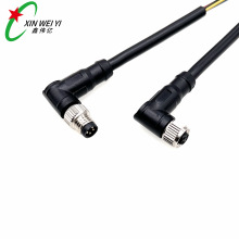 工业防水连接器 m8 5Pin 24awg航空插头弯头 防水公母插头传感器