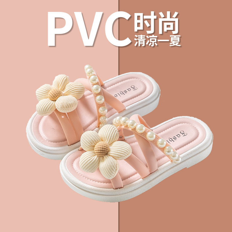 Zapatillas de flores de suela gruesa para niños verano de mujer desgaste al aire libre especial 2023 nuevo estilo de hadas con falda sandalias romanas