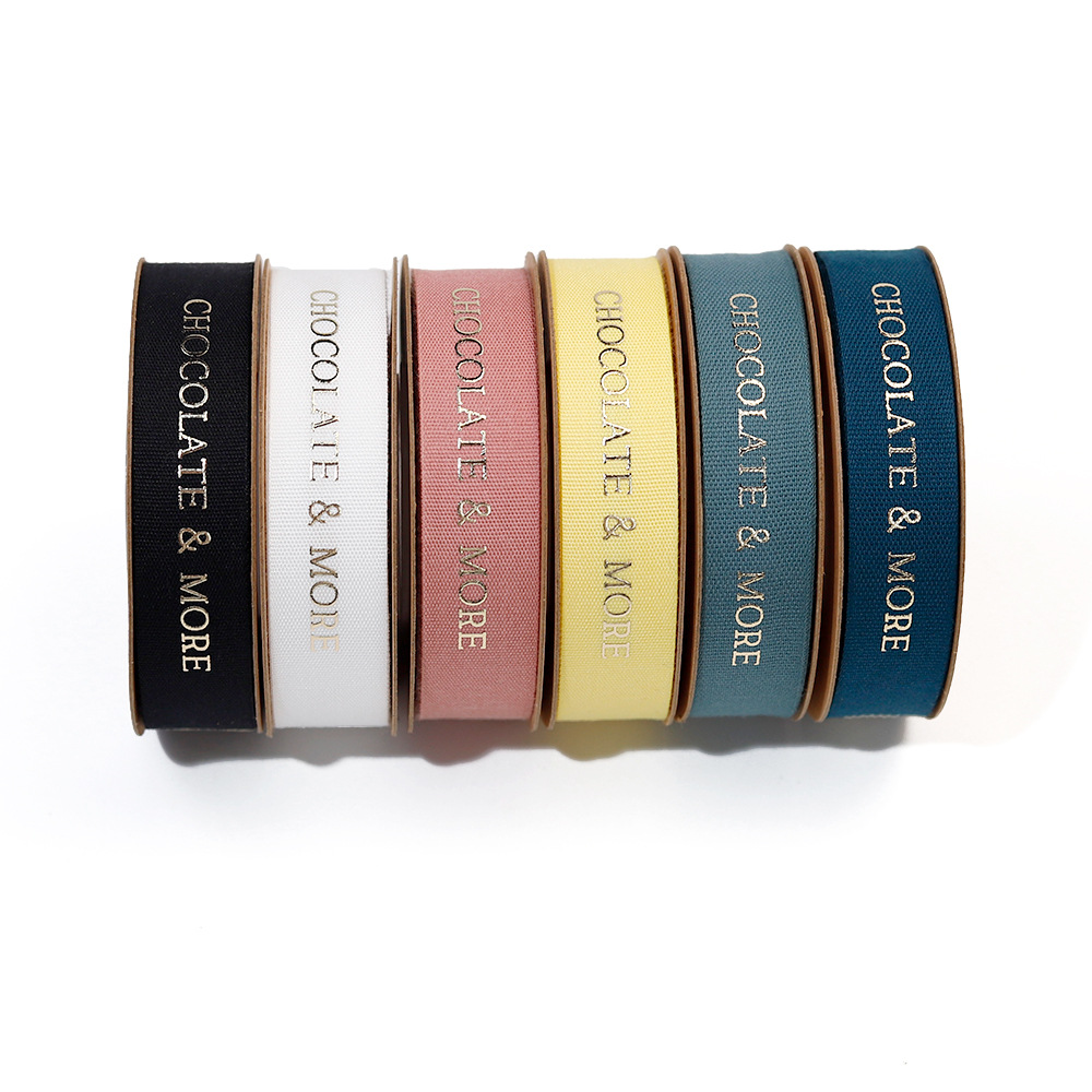 纯棉织带印刷字母童装服装家纺包边带侧边带滚边棉织带烫金logo