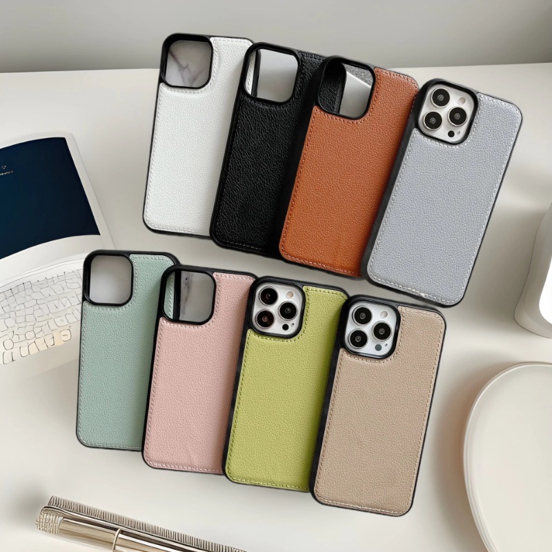 简约荔枝纹适用iphone15pro max苹果16手机壳12皮质xr情侣14全包