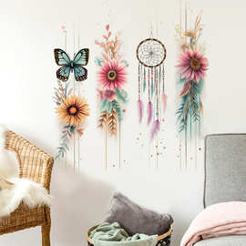 蝴蝶花朵立体墙面背景画卧室沙发背景墙装饰墙贴可跨境代发壁画贴