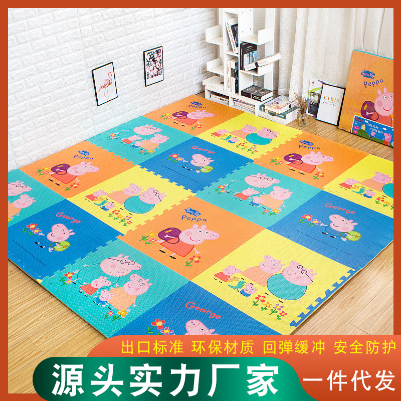 아기 유아 크롤링 매트 플라잉 페이지 만화 스티치 폼 매트 침실 거실 어린이 크롤링 매트 전체