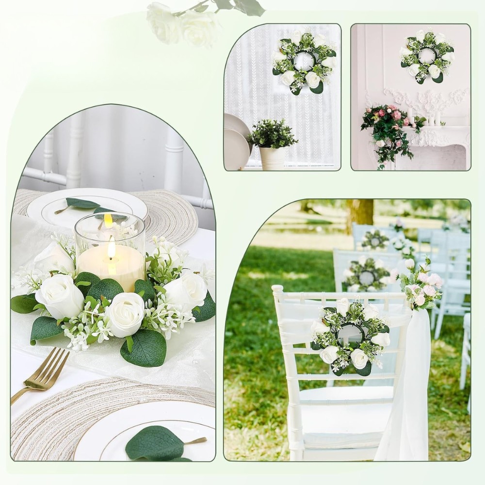 Simulación transfronteriza rosa eucalyptus candelabro guirland decoración de mesa de banquete guirland decoración del hogar amazon
