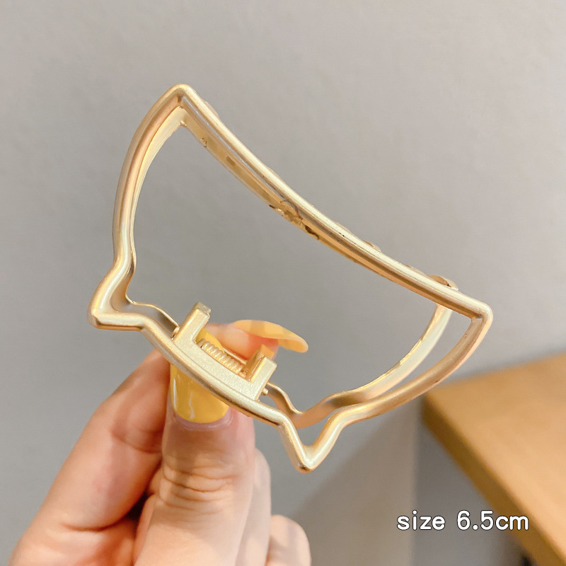 Pinza de cabello metálica coreana de alta sujeción con diseño retro