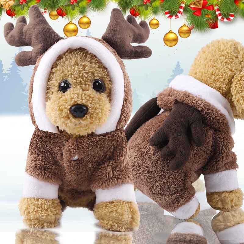 小型犬、中型犬、大型犬クリスマスペット用品服テディコットンコート秋冬ヘラジカ猫犬服|undefined