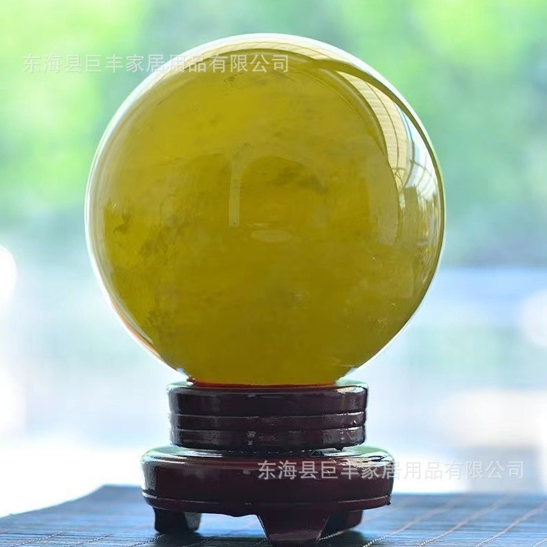 天然シトリン球土黄色水晶球家庭用オフィス用招財球飾り工場製丸球|undefined