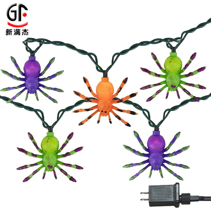 Halloween LED Spider string lights 25 lights colorful spider curtain string lights outdoor waterproof batwing lights Halloween LED Spider string lights 25 lights colorful spider curtain string lights outdoor waterproof batwing lights