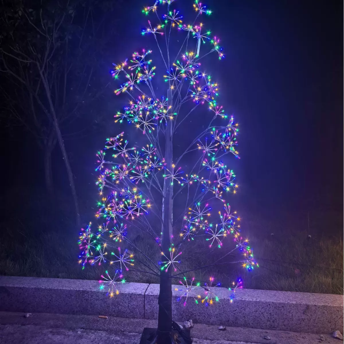 跨境新款太阳能地插灯LED铜丝树灯串庭院花园装饰灯草坪氛围灯