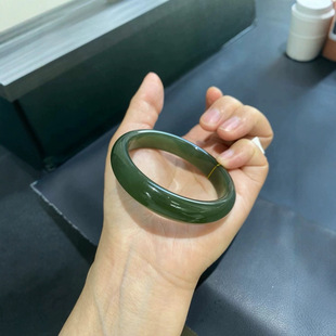 Jinyutang Xinjiang Hetian Jade Deep Lake Water Green Bracelet Without Cracks, 53 Pieces, Width 12, Weight 36, Diverse Styles