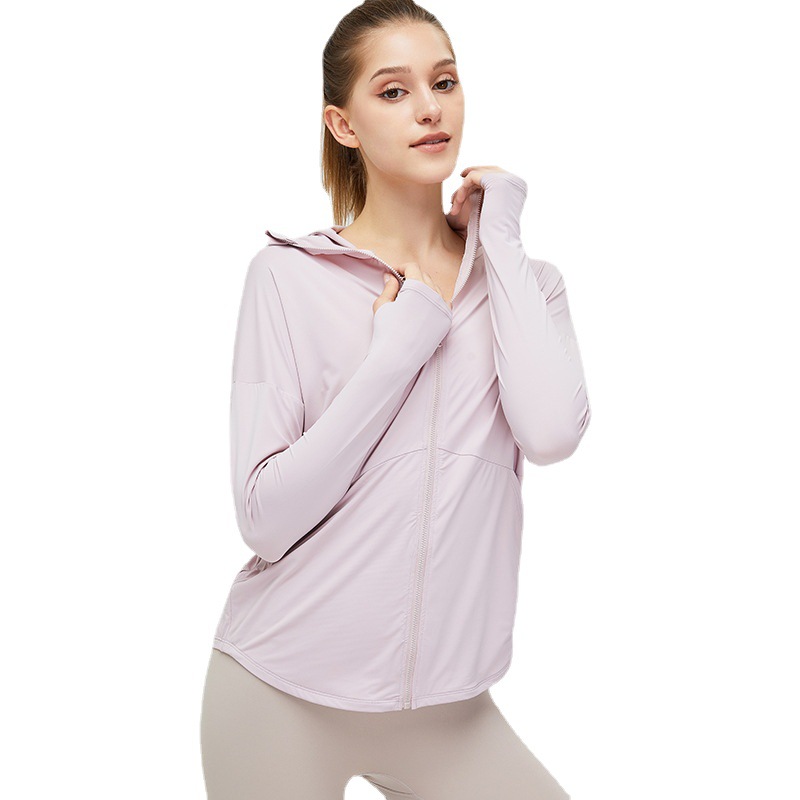 Nuevo hielo-sensible SLIM-Fit ropa de protección solar ropa de mujer deportes al aire libre protección UV ROPA DE LA PIEL corriendo de secado rápido ligero ropa de protección solar