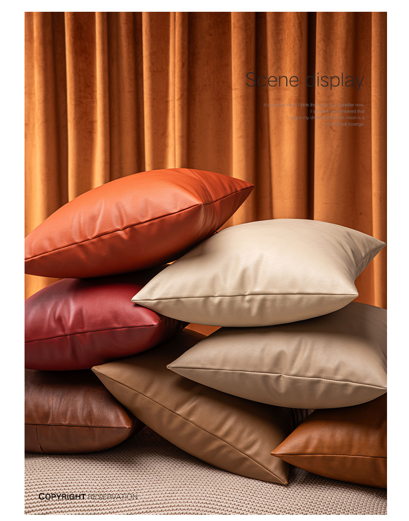 Retro Solid Color Pu Pillow Cases display picture 1