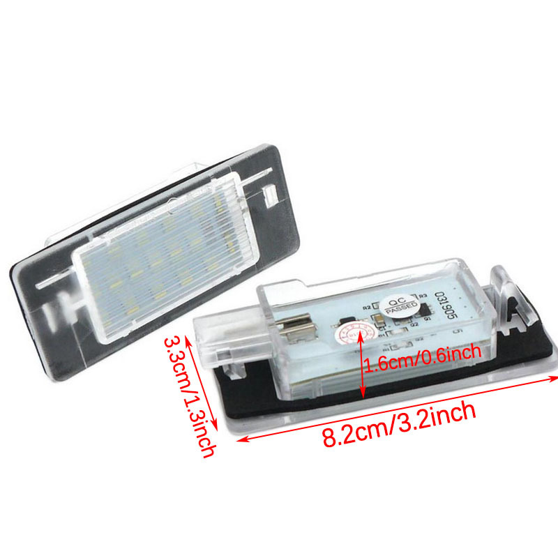 18LED license plate lights, suitable for Opel Vauxhall Vivaro C Touring models from 2002-2008, white light with black cotton, 2 pieces per set