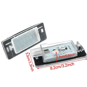 18LED license plate lights, suitable for Opel Vauxhall Vivaro C Touring models from 2002-2008, white light with black cotton, 2 pieces per set