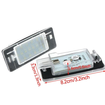 18LED license plate lights, suitable for Opel Vauxhall Vivaro C Touring models from 2002-2008, white light with black cotton, 2 pieces per set (License plate lamp)